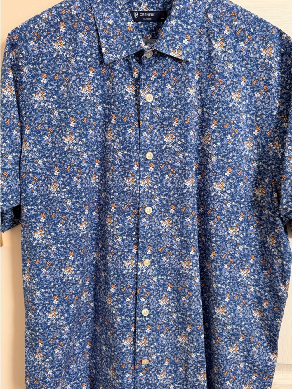 Cremeiux Classics Floral Print 100% Cotton Men’s XL Short Sleeve Button Up Shirt